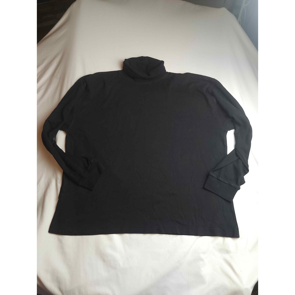 Bowen & Wright Mens XXL Black Turtleneck Long Sleeve 100% Cotton Shirt
